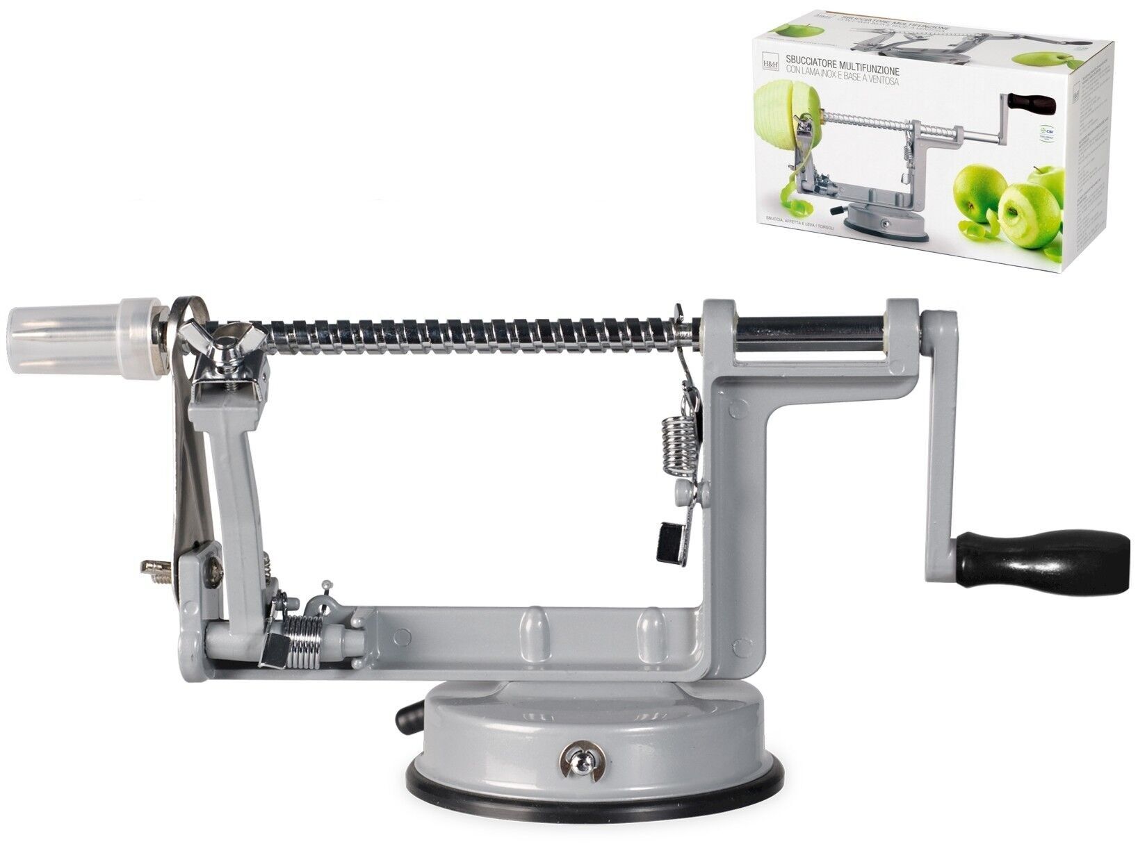 Sbucciamele multifunzione in acciaio inox grigio