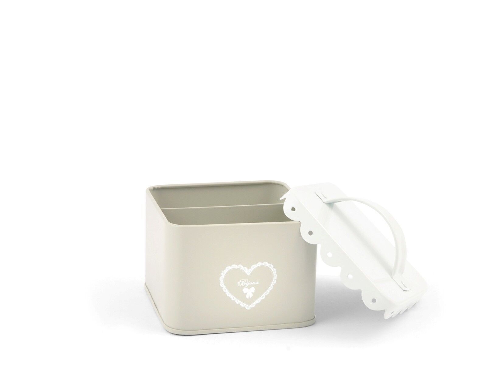 Scatola Latta Quadrata Decoro Cuore 11x11H7 cm