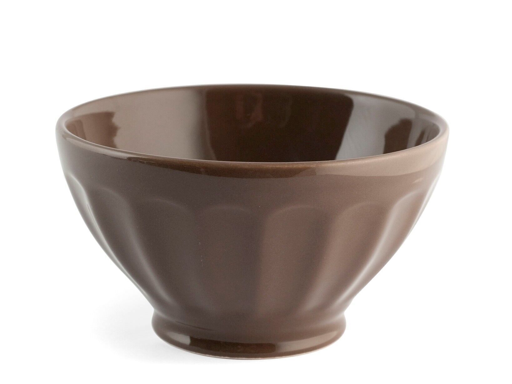 Bol côtelé Iris en céramique marron 14 cm