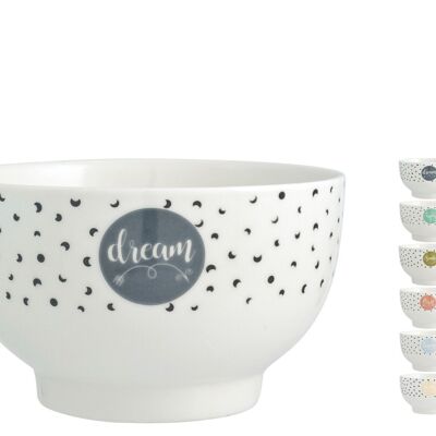 Enjoy bowl in new bone china with assorted decorations cc 550