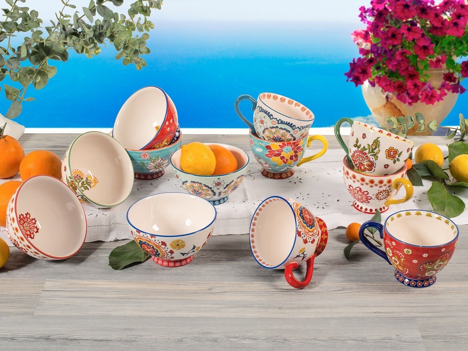 Scodella Maria Sole in ceramica base ocra cc 500