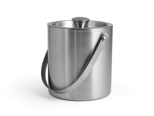 Secchiello Elegance per ghiaccio in acciaio inox satinato con coperchio cm 15