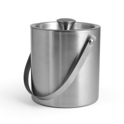 Elegance ice bucket in satin stainless steel with 15 cm lid