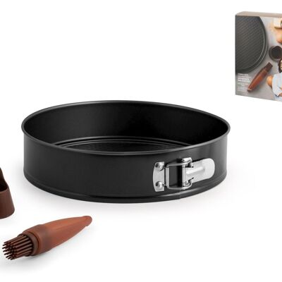 Borghese cake pan set with non-stick coating and silicone brush. Set consisting of a 26 cm openable cake pan and a 16 cm silicone brush, maximum 230 degrees. Alessandro Borghese - The luxury of simplicity