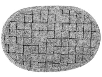 Dessous de plat en feutre ovale coloris gris 27x17 cm 6