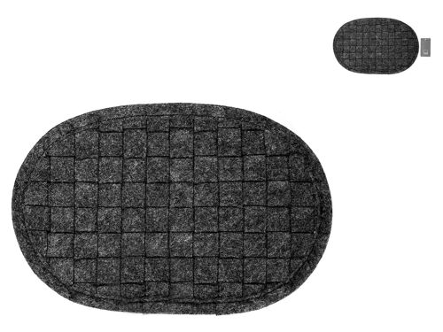 Sottopentola in feltro ovale colore nero cm 27x17