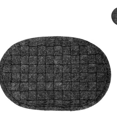 Sottopentola in feltro ovale colore nero cm 27x17