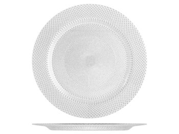 Set de table Glam en verre blanc 33 cm. 2