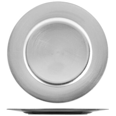 Silbernes rundes Tischset aus Polypropylen, 33 cm
