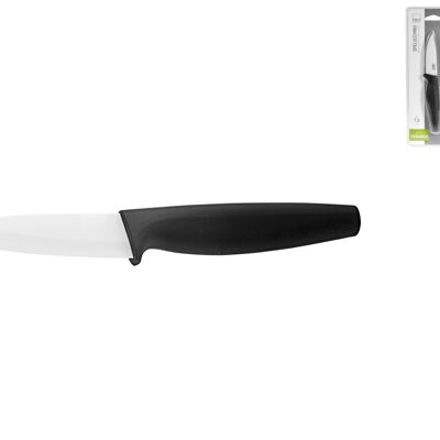 Paring knife with white ceramic blade and black non-slip handle 7.5 cm