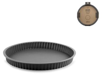 Moule à tarte en silicone gris 30x3,5 cm Silicone totalement atoxique et inodore. Résistant à la chaleur et au froid de + 240°C à - 40°C. 4