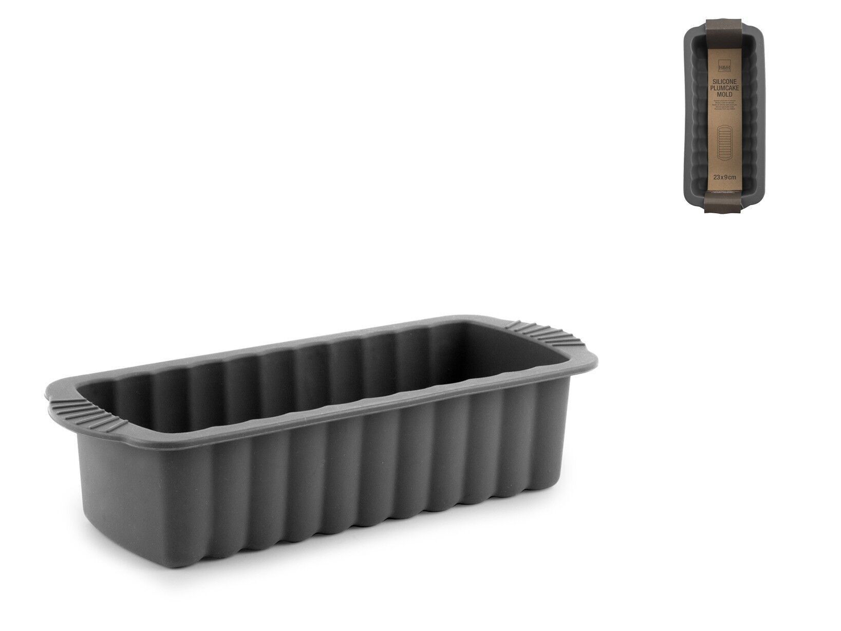 Pflaumenkuchenform aus grauem Silikon 28x11x7 cm Silikon völlig ungiftig und geruchlos. Hitze- und kältebeständig von + 240 °C bis - 40 °C.