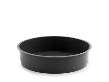 Moule rond en silicone, couleur grise, 23x6 cm, en silicone totalement atoxique et inodore. Résistant à la chaleur et au froid de + 240°C à - 40°C. 6