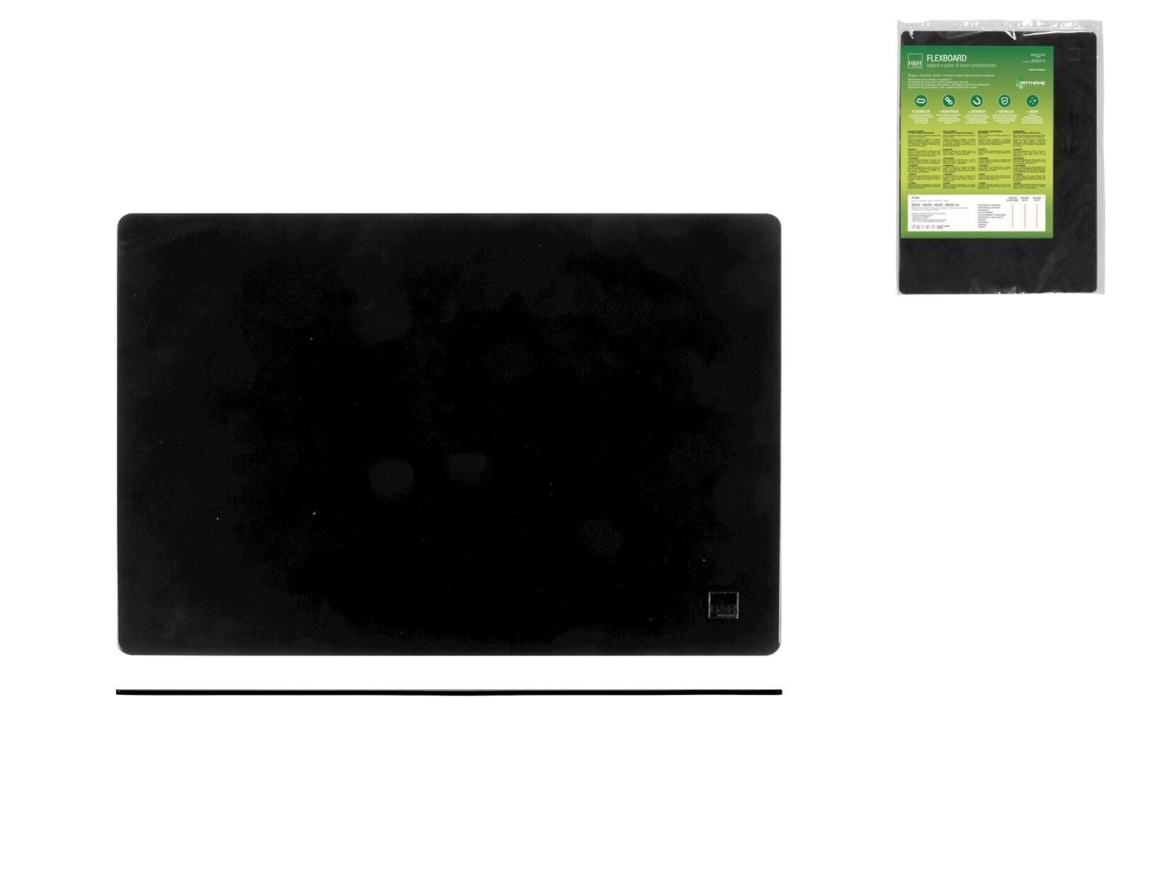 Tagliere Flexboard in arthane nero cm 45x30x0,4 h. Materiale anallergico. Flessibilità. Aderenza. Sicurezza. Igiene