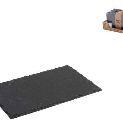 Happy Hour rectangular slate cutting board 14x22 cm with non-slip feet