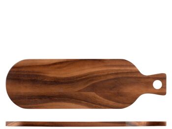 Planche à découper en bois d'acacia avec manche 14x45 cm 2