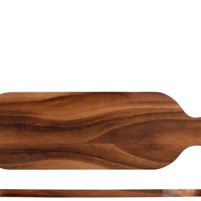 Planche à découper en bois d'acacia avec manche 14x45 cm