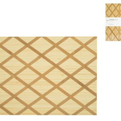 Tabla de cortar rectangular de madera de bambú 30x22x1,5