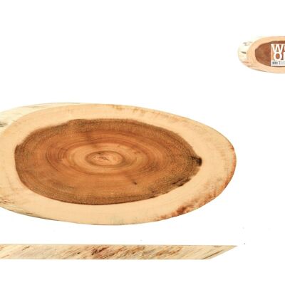 Wood oval cutting board 40x20x2 cm