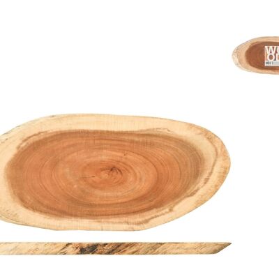Tabla de cortar madera ovalada en madera 50x20x2 cm