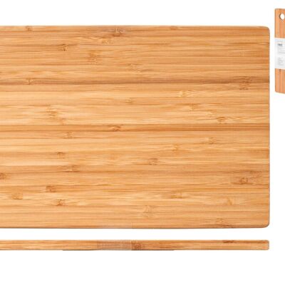 Tagliere rettangolare in bamboo con foro appendi tagliere cm 30x20x1 h. No lavastoviglie. Lavare sotto acqua corrente con spugna morbida e sapone neutro