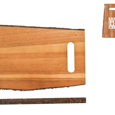 Tabla de cortar rectangular de madera 30x21x2 cm