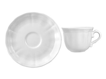 Tasse à café Alba en porcelaine avec assiette blanche cc 100 6