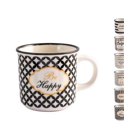 Kaffeetasse Black Gold New Bone China dekoriert ohne Teller cc110