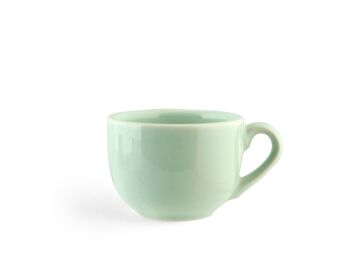 Tasse à café en céramique sans plateau vert 100 cc 6