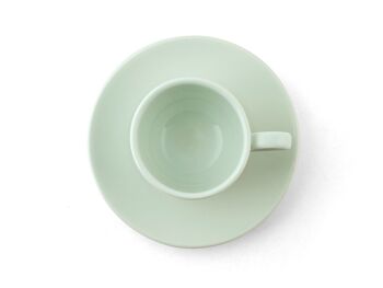 Tasse à café en céramique sans plateau vert 100 cc 10