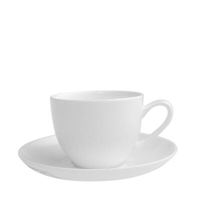 Taza cafe con plato coupe bone china 90 cc