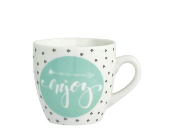 Profitez d'une tasse à café en porcelaine fine sans assiette avec décoration assortie cc 100 9