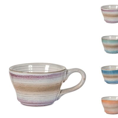 Java coffee cup in stoneware without plate assorted colors cc 90