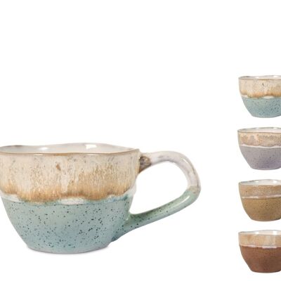 Malika coffee cup in stoneware without plate assorted color cc 110