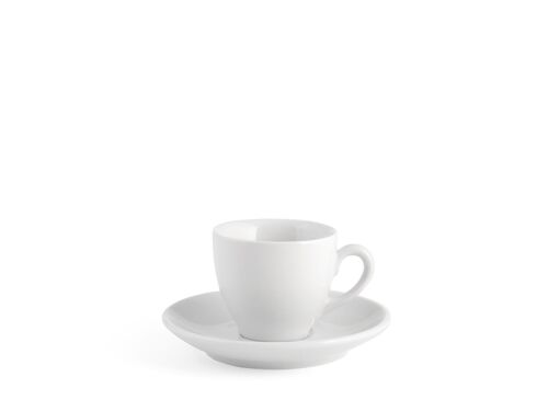 Tazza caffè Pearl con Piatto in porcellana bianca cc 90.