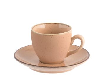 Tasse à café Pearl en porcelaine couleurs assorties avec assiette cc 90 6