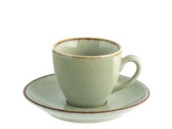 Tasse à café Pearl en porcelaine couleurs assorties avec assiette cc 90 4