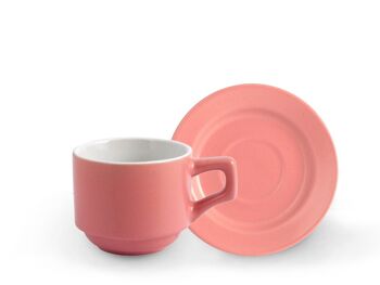 Tasse à café sans assiette Stone Ware Rose 80 Cc 4