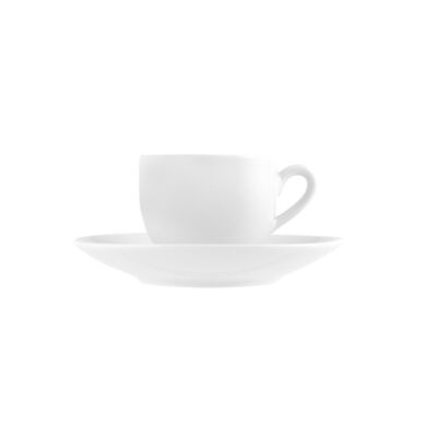 Taza de café Suecia en porcelana blanca con plato cc 100