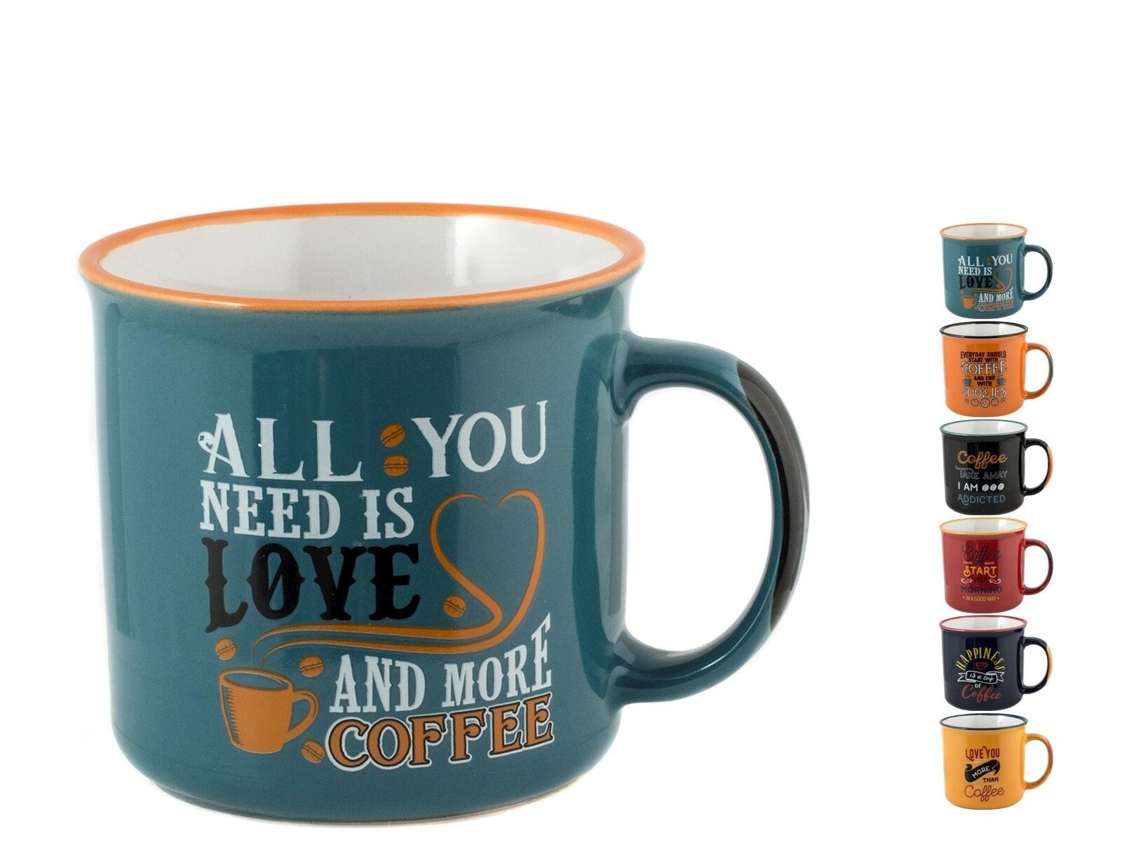 Tasse jumbo Coffee Mood en grès couleurs assorties cc 500