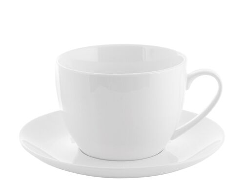 Tazza jumbo con Piatto New Bone China 430 cc