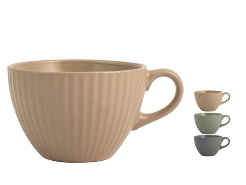 Tazza jumbo Countryside in stoneware colori assortiti cc 355