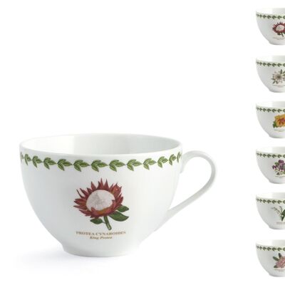 Taza jumbo flores sin plato en porcelana decorada cc 370