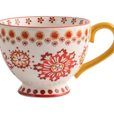 Jumbo mug Maria Sole in ceramic without plate with ocher handle cc 500