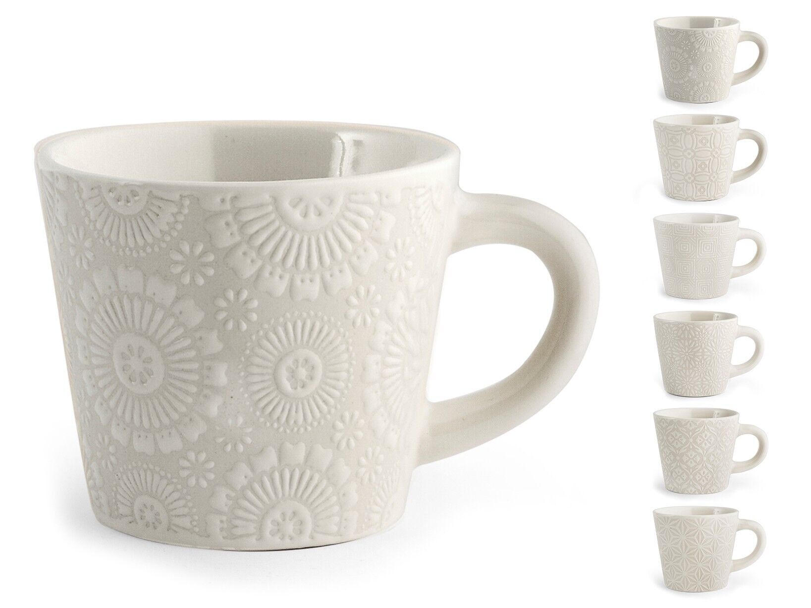 Tazza jumbo Silhouette in stoneware senza Piatto decoro assortito cc 320