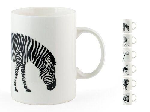 Tazza mug Wild Istinct in New Bone China colori e decori assortiti cc 390