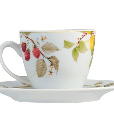 Taza de té Boss decoración 2041 en porcelana con plato cc 200
