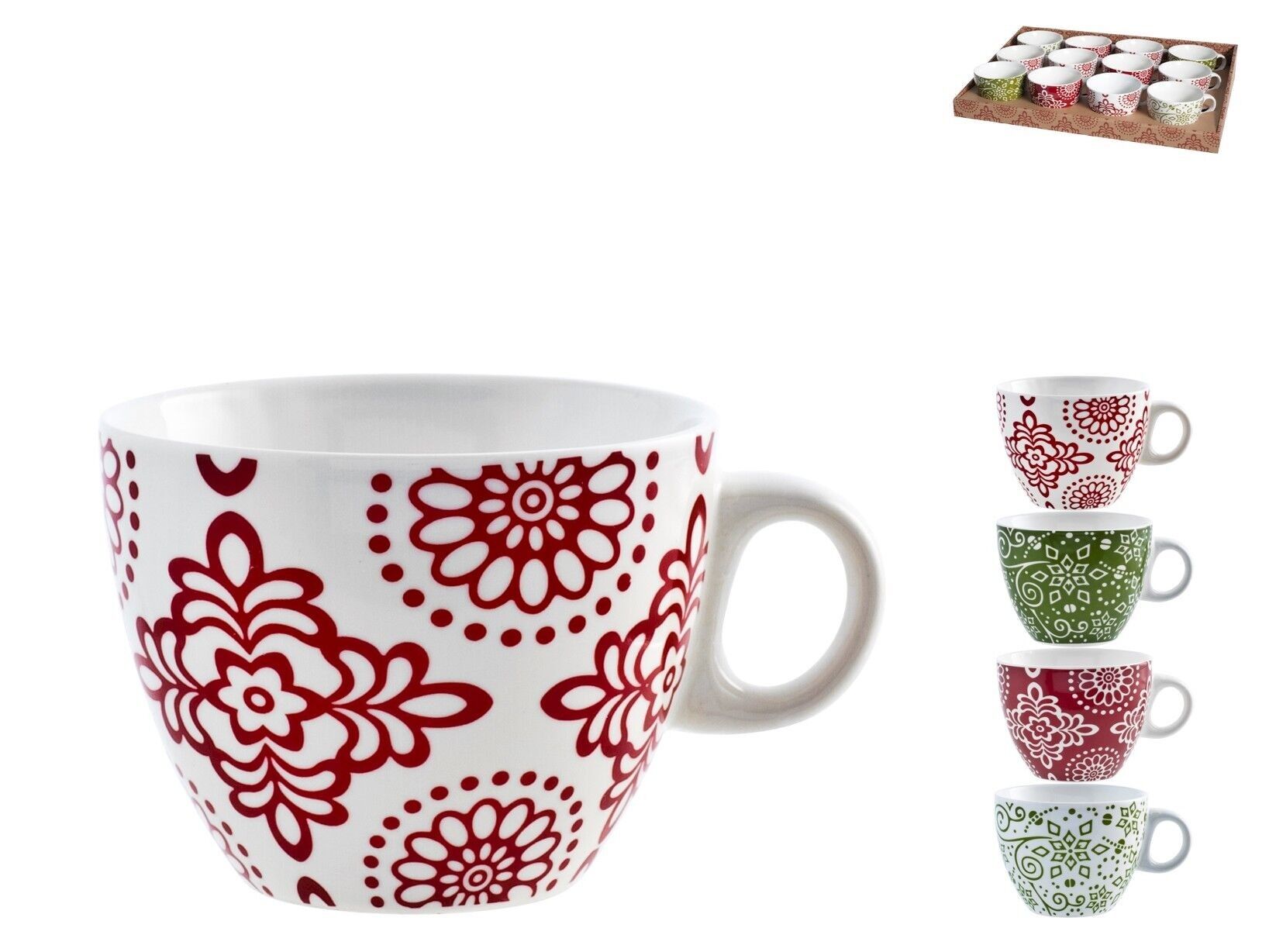 Taza de té Ellen de porcelana nueva sin plato decorativo variado cc 230in