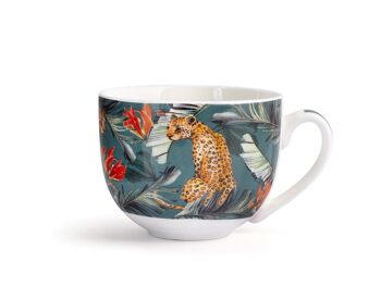 Tasse à thé exotique en porcelaine fine sans assiette avec décorations assorties cc 220. 8