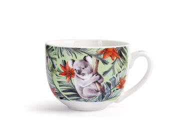 Tasse à thé exotique en porcelaine fine sans assiette avec décorations assorties cc 220. 10